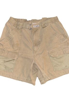 Vintage Columbia PFG  Shorts Mens Medium Beige Fishing Mesh Pockets